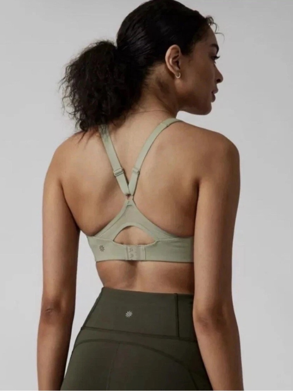 Athleta Advance Bra 38DD Sports Bra Sage Wireless High Impact